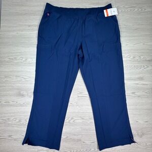 Med Couture Women's Scrub Pants Energy Yoga Waist Navy 2XL NWT Stretch Cargo